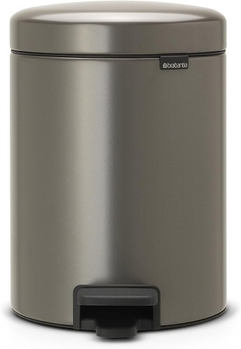 Brabantia Newicon Pedal bin, 5 litre, plastic bucket - Platinum