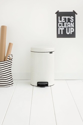 Brabantia Newicon Pedal bin, 12 litre, plastic bucket - White