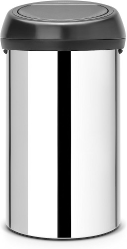 Brabantia Touch bin, 60 litre - Brilliant Steel / Matt Black Lid