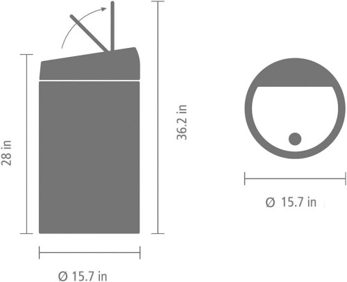 Brabantia Touch bin, 60 litre - Matt Steel Fingerprint Proof