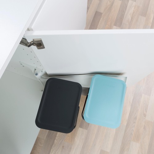 Brabantia Sort & Go built in bin, 2x12 litre - Mint & Grey