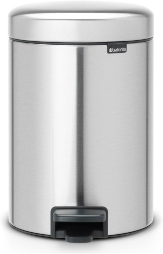 Brabantia Newicon Pedal bin, 3 litre, plastic bucket , Matt Steel Fingerprint