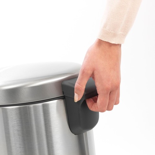 Brabantia Newicon Pedal bin, 3 litre, plastic bucket , Matt Steel Fingerprint