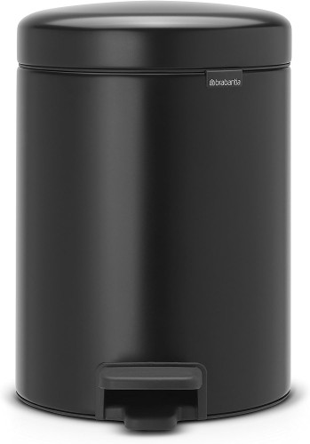 Brabantia Newicon Pedal bin, 5 litre, plastic bucket - Matt Black