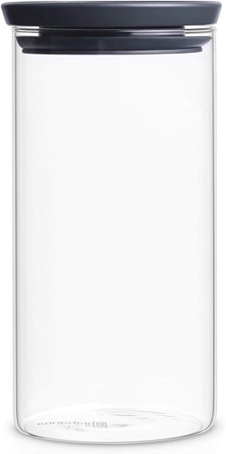 Brabantia Stackable glass jar - 1.1 litre - Dark Grey