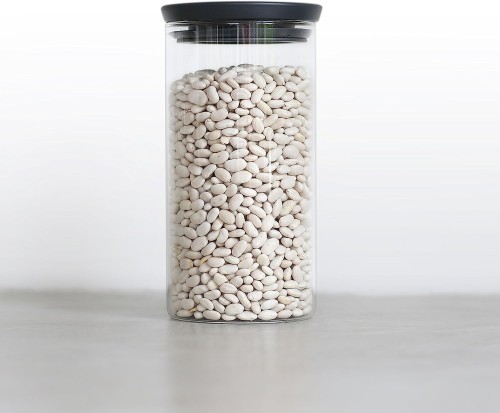 Brabantia Stackable glass jar - 1.1 litre - Dark Grey