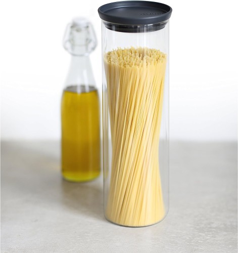 Brabantia Stackable glass jar - 1.9 litre - Dark Grey