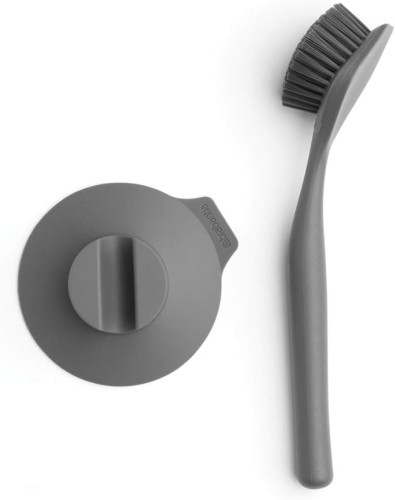 Brabantia Dish brush with suction cup holder - Dark Grey