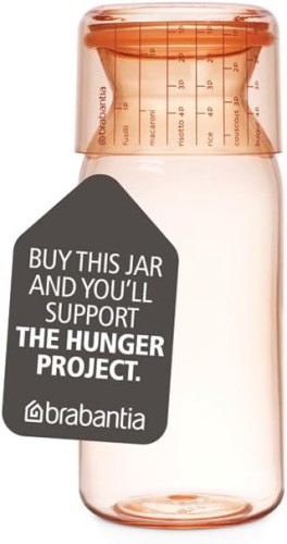 Brabantia Storage jar with measuring cup, 1.3 litre - Pink