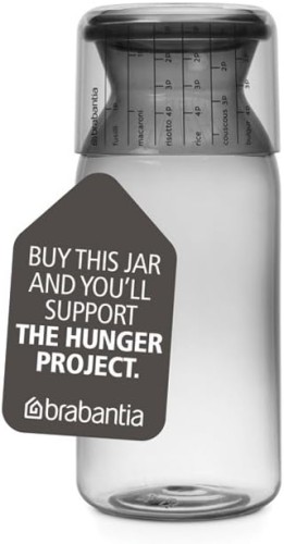Brabantia Storage jar with measuring cup, 1.3 litre - Dark Grey