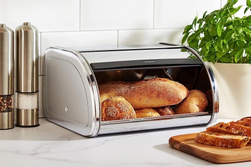 Brabantia Roll top bread bin, medium - Brilliant Steel