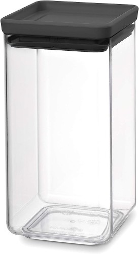 Brabantia Tasty Stackable square canister - 1.6 litre - Dark Grey