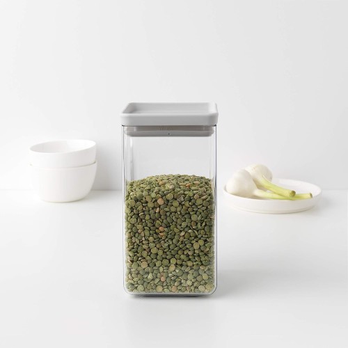 Brabantia Tasty Stackable square canister - 1.6 litre - Light Grey