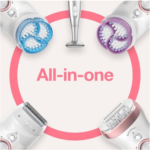 Braun Silk-épil 9 Skin Spa SensoSmart Epilator, Smartlight, 2 speed settings