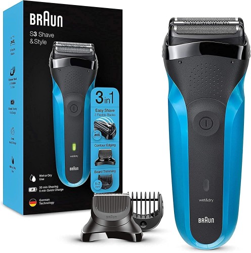 Braun Shaver Series 3, 3 Flexible Blades, Rechargeable NiMH battery And Wireless