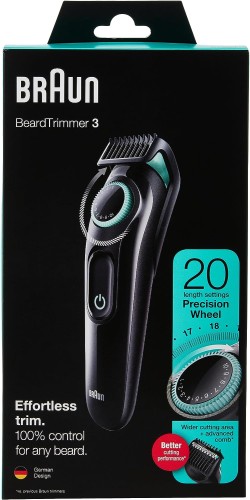 Braun Beard Trimmer Precision Lenght for 20 length settings, Lifetime Sharp Blad