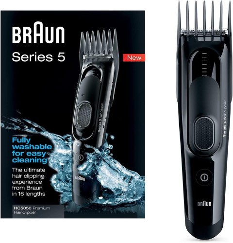 Braun Hair Clipper, Fully Washable, Two Dedicated Combs, 16 Precise Length