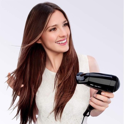 Satin Hair 3 Style&Go Travel Dryer, 1200 Watts, Infrared heating system