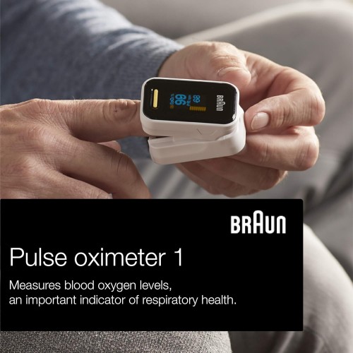 BRAUN PULSE OXIMETER-1 Measures Blood Oxygen and Pulse Rate, Comfortable