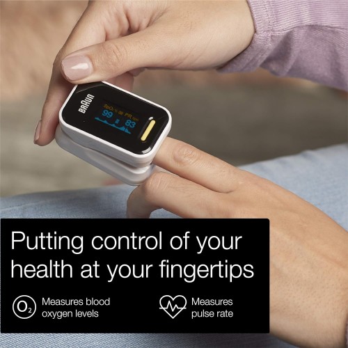 BRAUN PULSE OXIMETER-1 Measures Blood Oxygen and Pulse Rate, Comfortable
