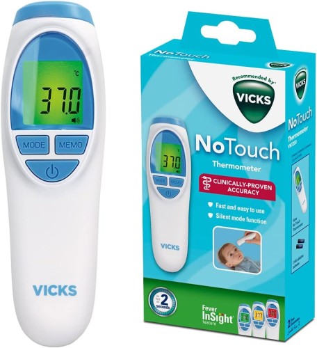 VICKS NO TOUCH THERMOMETER. Fever Insight Fast 2 Sec.Measurement, 5 Memories