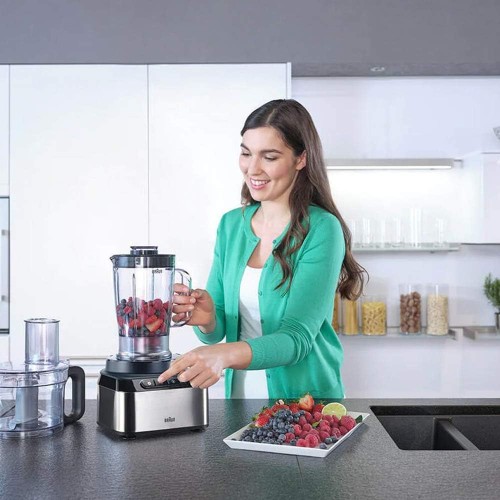 Braun Food Processor 800W with 2.1L Food prep bowl, Dough tool, Juice extractor