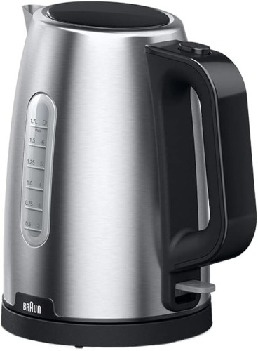 Braun Stainless Steel water kettle, 2200 Watts, 1.7L capacity, 4-way protection