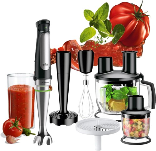 Braun Hand Blender Multiquick 7, 1000 Watts, 1.5 L Food Processor, 350 ml