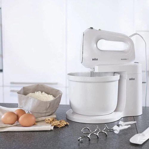 Braun Hand Mixer 2 in 1 Hand & Stand MultiMix, 450 Watts, 4. 3L Bowl, 4 speed