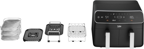 Beko Air Fryer - 2400W, 8.5Litre Capacity (4.25+4.25), 9 cooking functions