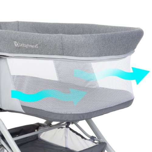 Babytrend Quick-Fold 2-In-1 Rocking Bassinet- Shadow Stone Gray