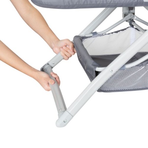 Babytrend Quick-Fold 2-In-1 Rocking Bassinet- Shadow Stone Gray