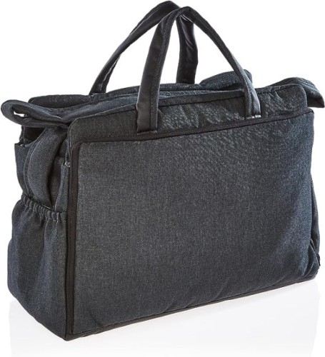 Celine Diaper Bag With External Storage Pockets, Dark Grey