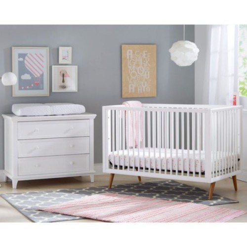 Kolcraft Roscoe 3-in-1 Convertible Crib, White