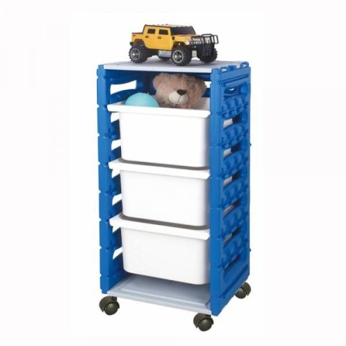 Ching Ching 3 Drawers Cabinet with Castors, Blue