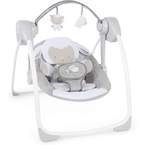 Ingenuity Comfort 2 Go Portable Swing Cuddle Lamb, Grey