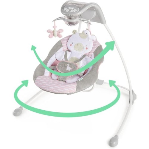 Ingenuity Inlighten Cradling Swing Flora the Unicorn, Pink