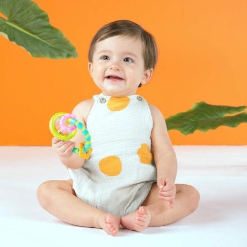 Bright Starts Grab And Spin Rattle With Teether Toy