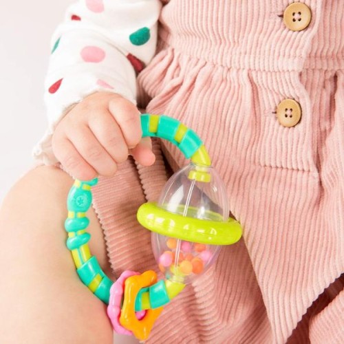 Bright Starts Grab And Spin Rattle With Teether Toy