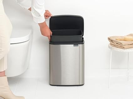 Bo Waste Bin, 12L - Matt Steel Fingerprint Proof