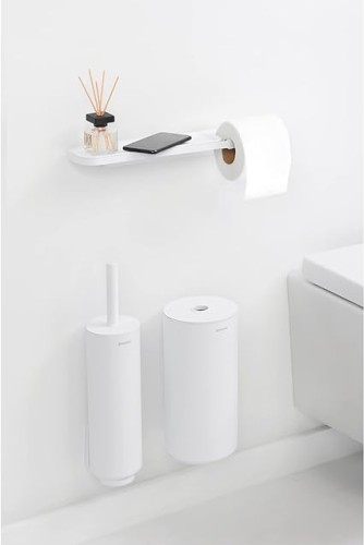 Brabantia Mindset Toilet roll holder with shelf - White