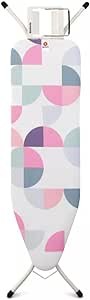 Brabantia Ironing Board B, 124x38 cm, Solid Steam Iron Rest Abstract Leaves, 410