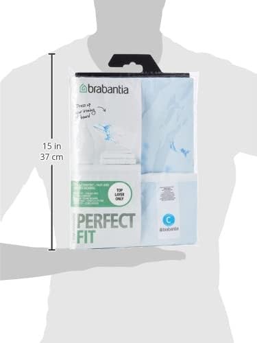 Brabantia 118944 Ironing Board Cover 2mm Foam, Cotton Flower, Size C (124 x 45 c