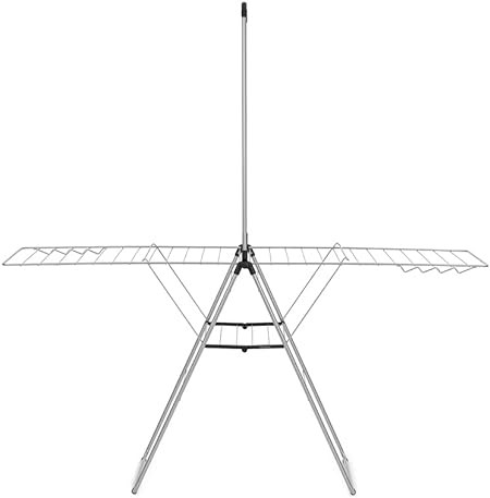 Brabantia HangOn Drying Rack, 25 metres+ rod - Metallic Grey