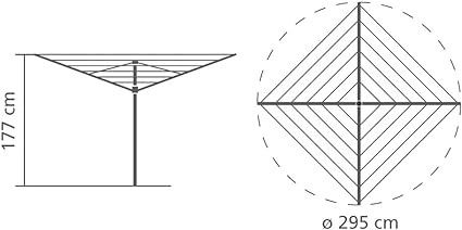 Brabantia ROTARY 4 ARMS-50MTR SILVER