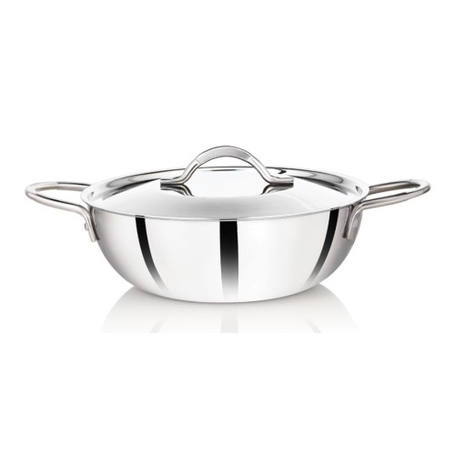 Premier 3-ply Clad Stainless Steel Kadai - 24 cm