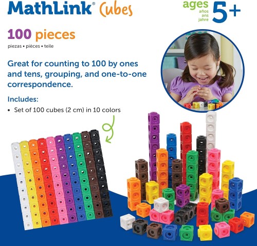 Learning Resources MathLink® Cubes, Set of 100