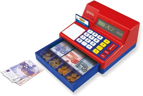 Learning Resources Pretend & Play® Calculator Cash Register with Euro Money