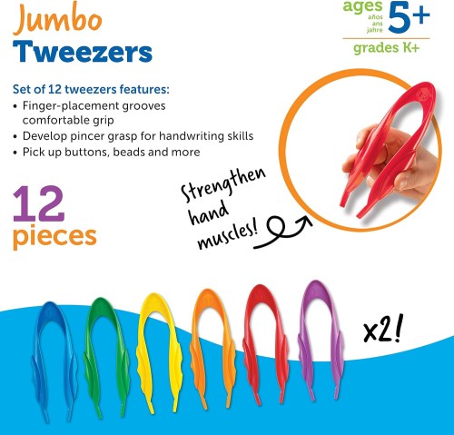 Learning Resources Primary Science® Jumbo Tweezers™ (Set of 12)