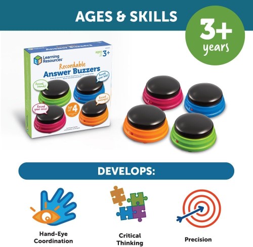 Learning Resources Recordable Answer Buzzers (Set of 4)